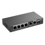 Ruijie Reyee RG-ES206GS-P 4 Port Gigabit PoE Yönetilebilir Switch - 54W Güç, 1xSFP, 1xRJ45 Uplink, Metal Kasa Tasarım