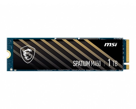 MSI Spatium M450 1TB NVMe M.2 SSD - PCIe Gen4, 3600/3000 MB/s Okuma/Yazma, Yüksek Performanslı, Dahili HMB, 3D NAND