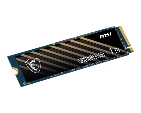 MSI Spatium M450 1TB NVMe M.2 SSD - PCIe Gen4, 3600/3000 MB/s Okuma/Yazma, Yüksek Performanslı, Dahili HMB, 3D NAND