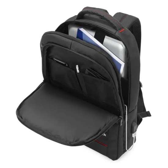 Mack Office MCC-007 Siyah 17.3" Laptop Sırt Çantası - USB Şarj Portlu, 3 Bölmeli, Su Geçirmez, Hafif Tasarım, Ergonomik