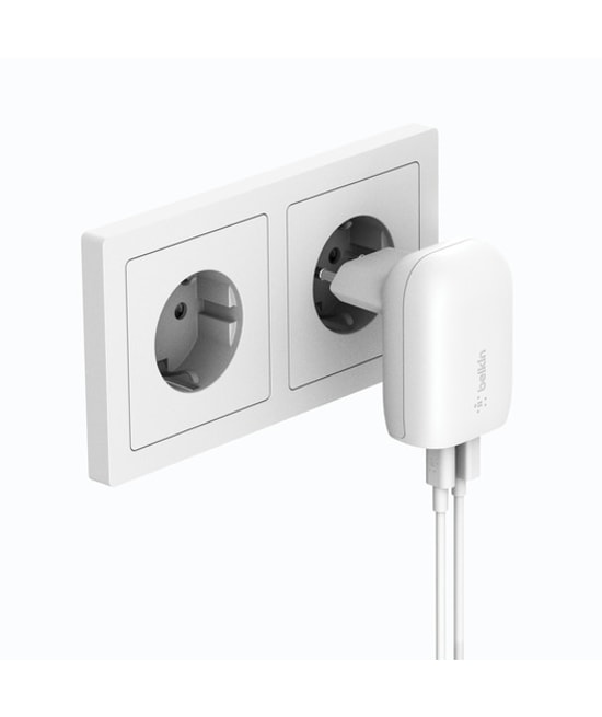 Belkin Boost Charge 37W Dual 25W Usb-C 12W Usb-A PD PPS Duvar Şarjı WCB007VFWH Şarj Aleti