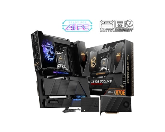 MSI MEG X870E GODLIKE AM5 DDR5 E-ATX Anakart - 9000MHz (OC), 7xM2, USB4, 10G/5G LAN, WiFi 7, RGB, PCIe 5.0