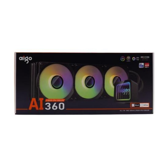 Aigo AI360 Argb 360mm Siyah Sıvı Soğutma LGA1851 Fan ve Soğutucu