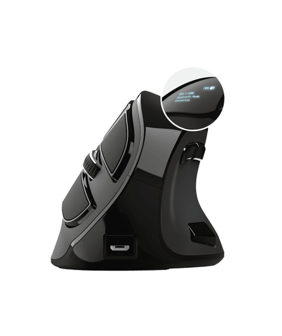 Trust Voxx 23731 Şarj Edilebilir Kablosuz Dikey Ergonomik Mouse (TRU23731) - 2400 DPI Optik, 9 Tuşlu, BT ve USB Alıcı