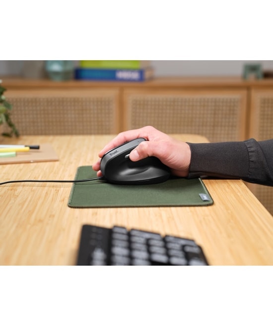 Trust Bayo II TRU25144 Ergonomik Kablolu Optik Mouse Siyah - 2400 DPI, Dikey Tasarım, Hassas İmleç Kontrolü, USB