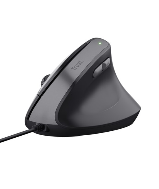 Trust Bayo II TRU25144 Ergonomik Kablolu Optik Mouse Siyah - 2400 DPI, Dikey Tasarım, Hassas İmleç Kontrolü, USB