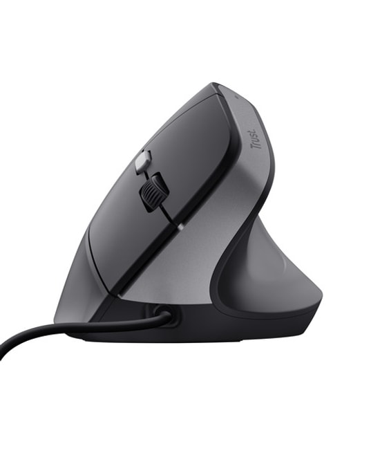 Trust Bayo II TRU25144 Ergonomik Kablolu Optik Mouse Siyah - 2400 DPI, Dikey Tasarım, Hassas İmleç Kontrolü, USB