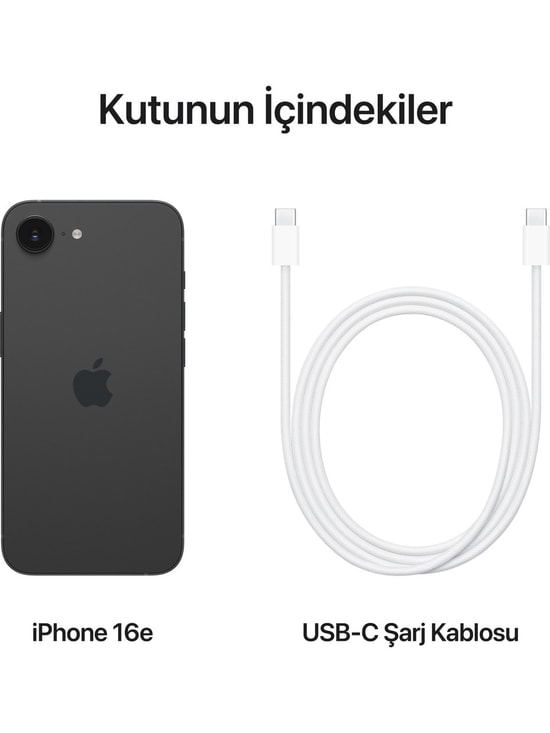 Apple iPhone 16E 128 GB Siyah Akıllı Telefon (Türkiye Garantili) - 6.1" Ekran, A18 İşlemci, 48 MP Fusion Kamera