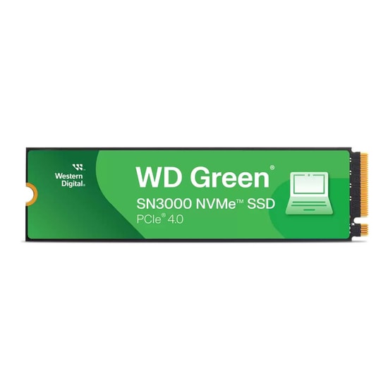 WD Green SN3000 500GB NVMe M.2 3D NAND SSD (WDS500G4G0E) - 5000/4100 MB/s Okuma Yazma, PCIe Gen 4x4, SLC Önbellek