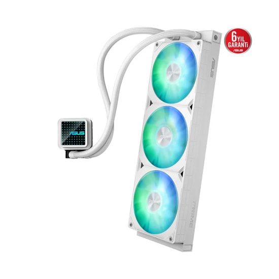 ASUS Prime LC 360 ARGB 360mm Beyaz İşlemci Sıvı Soğutucu - 2200RPM, 3 PWM Fanlı, Sessiz Soğutma, Intel AMD Uyumlu