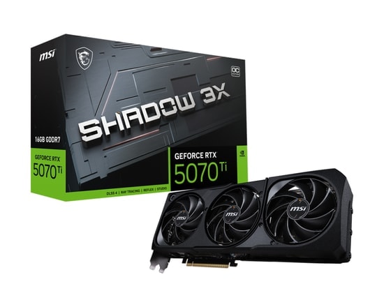 MSI GeForce RTX 5070 TI 16G Shadow 3X OC 16GB GDDR7 256Bit DX12 PCIe 5.0 Ekran Kartı - 3xDP, 1xHDMI, 300W Fanlı