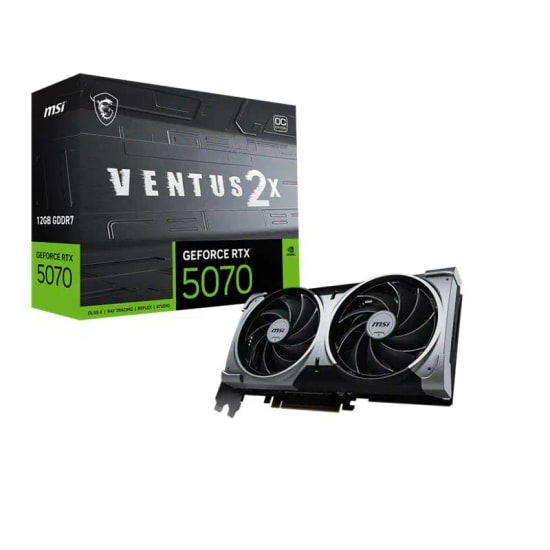 MSI GeForce RTX 5070 Ventus 2X OC 12GB GDDR7 Ekran Kartı - 192Bit, 2557MHz, DX12, Ray Tracing, 3xDP 2.1b, HDMI, DLSS 4