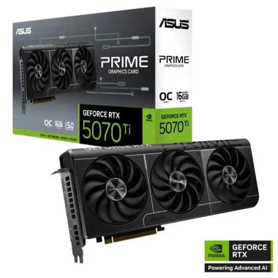 Asus Prime GeForce RTX 5070 Ti OC 16GB GDDR7 Ekran Kartı (PRIME-RTX5070TI-O16G) - 2527MHz, 256 Bit, HDMI, DP, DirectX 12