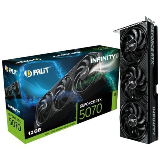 Palit GeForce RTX5070 Infinity 3 12GB GDDR7 Ekran Kartı (NE75070019K9-GB2050S) - 192Bit, DLSS 4, NVIDIA Reflex 2