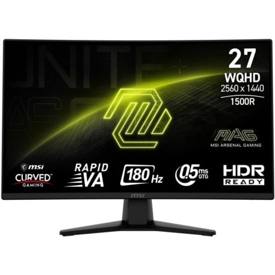 MSI MAG 274CQF 27" WQHD Kavisli Gaming Monitör - 2560x1440, 180Hz, 0.5ms (GtG), Curved 1500R, Adaptive-Sync, Siyah