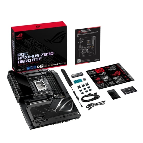 Asus Rog Maximus Z890 Hero BTF LGA1851 DDR5 9200MHz Anakart - Intel Z890, 6xM.2, WiFi 7, 5G LAN, Thunderbolt 4