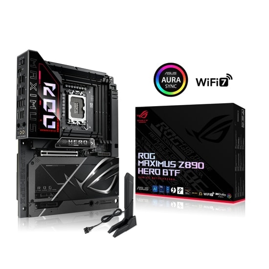 Asus Rog Maximus Z890 Hero BTF LGA1851 DDR5 9200MHz Anakart - Intel Z890, 6xM.2, WiFi 7, 5G LAN, Thunderbolt 4