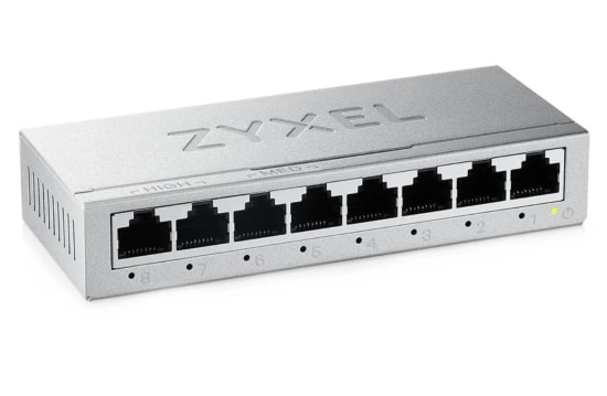 Zyxel GS-108BV5 8 Port 10/100/1000 Mbps Gigabit Switch - Metal Kasa, Masaüstü, Yönetilemeyen Ethernet Anahtar