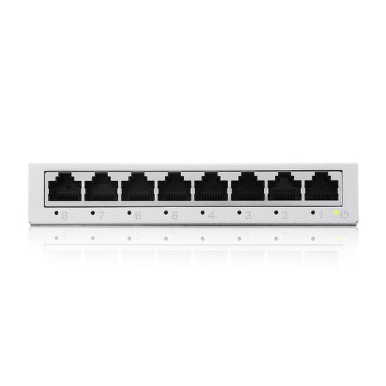 Zyxel GS-108BV5 8 Port 10/100/1000 Mbps Gigabit Switch - Metal Kasa, Masaüstü, Yönetilemeyen Ethernet Anahtar