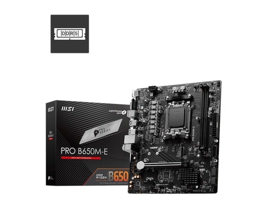 MSI PRO B650M-E AMD AM5 6800MHz (OC) DDR5 Anakart - HDMI, VGA, M.2, USB 3.2, 2.5G LAN, Micro ATX Form Faktörü