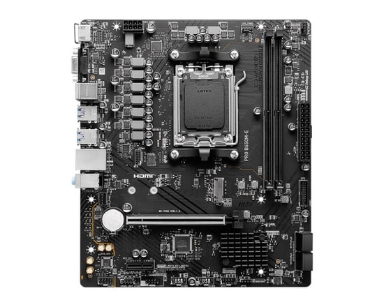 MSI PRO B650M-E AMD AM5 6800MHz (OC) DDR5 Anakart - HDMI, VGA, M.2, USB 3.2, 2.5G LAN, Micro ATX Form Faktörü