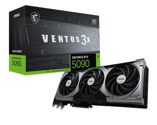 MSI GeForce RTX 5090 32G Ventus 3X OC 32GB GDDR7 Ekran Kartı - 512 Bit, DLSS, Ray Tracing, 3xDP 2.1, HDMI 2.1