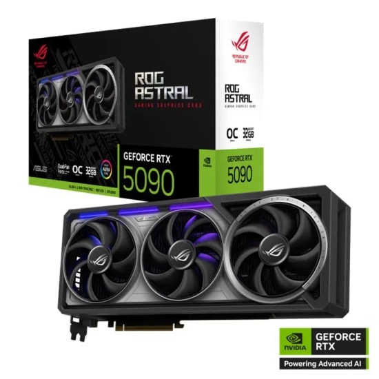 Asus ROG Astral GeForce RTX 5090 OC 32GB GDDR7 GAMING 512 Bit Ekran Kartı - 2xHDMI, 3xDP, 4xFan, DLSS 4, ARGB, G-Sync
