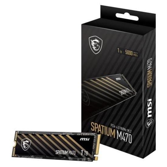 MSI Spatium M470 PRO 1TB NVMe M.2 SSD (M470-1TB-6000MB) - 6000MB/s Okuma, 4500MB/s Yazma, PCIe 4.0, 3D NAND Gen4