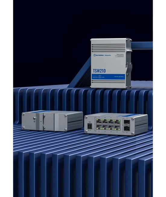 Teltonika TSW210000010 8 Port Gigabit - 2 Port SFP Yönetilemez Endüstriyel Ethernet Switch, Metal Kasa, Tak Çalıştır