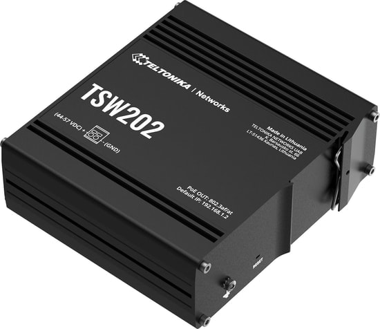 Teltonika TSW202000000 8 Port Gigabit PoE+ 2 Port SFP Yönetilebilir Endüstriyel Ethernet Switch, 30W Güç Desteği