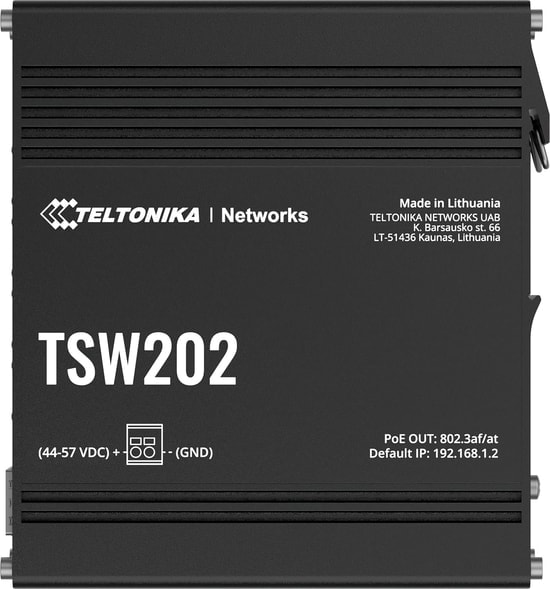 Teltonika TSW202000000 8 Port Gigabit PoE+ 2 Port SFP Yönetilebilir Endüstriyel Ethernet Switch, 30W Güç Desteği