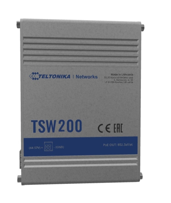 Teltonika TSW200000040 8 Port Gigabit - 2 Port SFP Yönetilemez PoE+ Endüstriyel Ethernet Switch, Metal Kasa