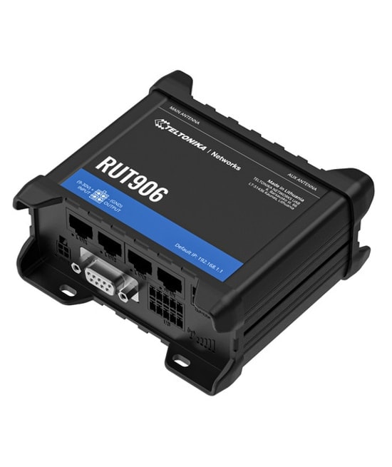 Teltonika RUT906000000 4G LTE Cat 4 Modem Router - Dual Sim, RS232, RS485, 4xI/O, GNSS, 4x10/100 Mbps Ethernet Port