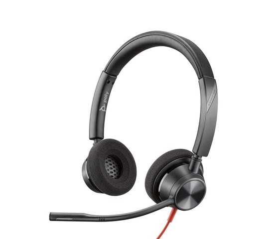 HP Poly Blackwire 3320 Stereo Kulaklık (8X219AA) - USB-C/A Adaptör, Gürültü Önleyici Mikrofon, Ofis, Kablolu Bağlantı