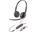 HP Poly Blackwire 3225 Stereo USB-C Headset + 3.5mm Plug + USB-C/A Adaptörü 8X229AA