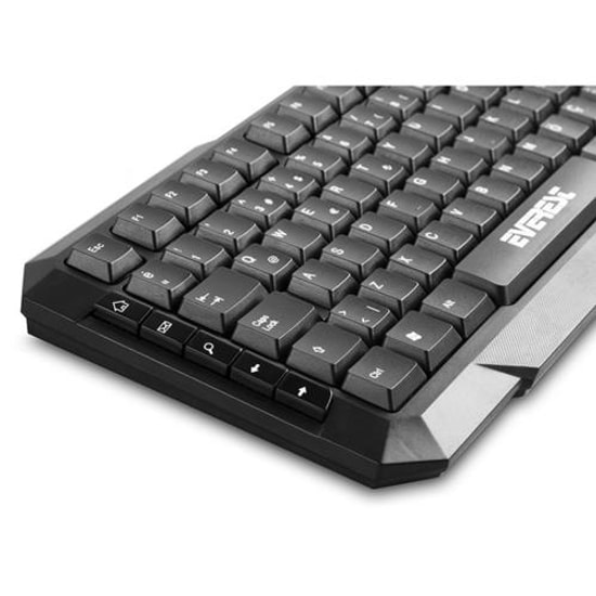 Everest KM-510 Siyah Türkçe Q Düzen Kablosuz Multimedia Klavye ve Mouse Seti - 2.4 GHz, 800dpi, 10m Menzil, Tak & Kullan