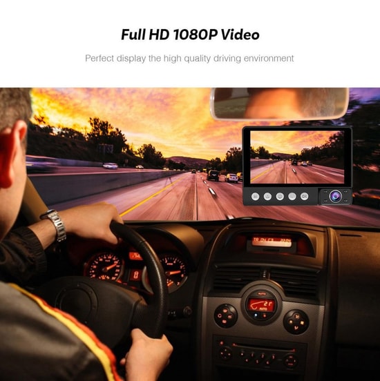 Nettech C12 Siyah 1080P Dokunmatik Araç İçi, Ön ve Arka Sürüş Yol Kamerası (NT-112831) - Full HD 1080P Video