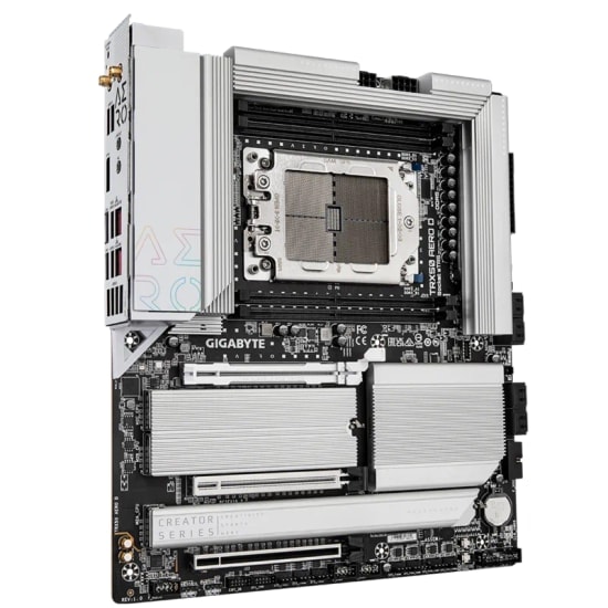 Gigabyte TRX50-AERO-D TR5 DDR5 E-ATX Anakart - AMD TRX50, 7800MHz OC, 4xM.2, USB4, PCIe Gen 5, Wi-Fi 7, 24pin VRM