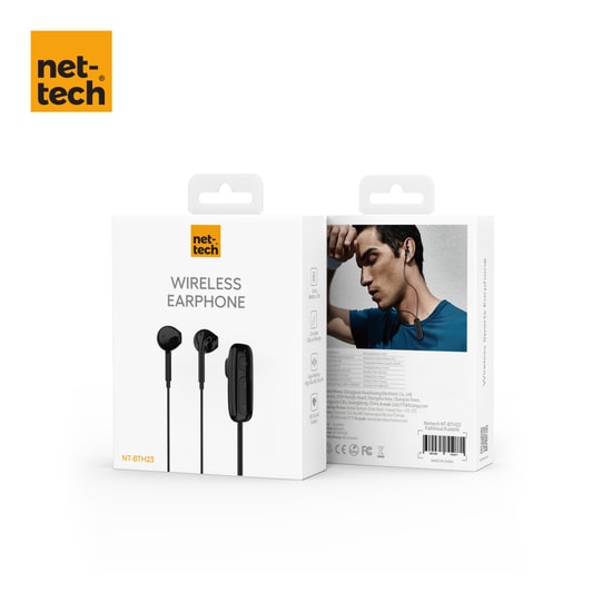 Nettech NT-BTH23 Boyun Asmalı Mıknatıslı Bluetooth Kulaklık (Siyah)