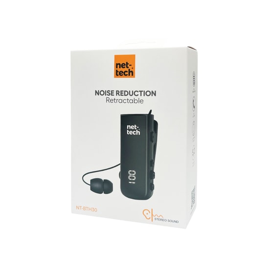 Nettech NT-BTH30 Makaralı Kulak İçi Bluetooth Kulaklık (Siyah) - Kablosuz, Ergonomik Tasarım, Dahili Mikrofon