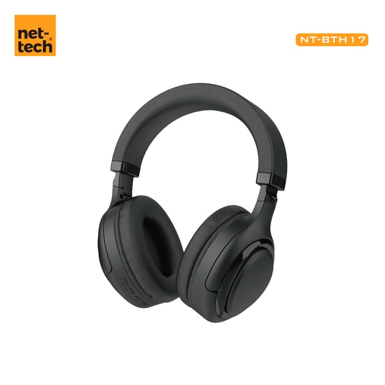 Nettech NT-BTH17 Siyah Kablosuz Bluetooth 5.3 Kulak Üstü Kulaklık - 47 Saat Müzik Keyfi, Konforlu Tasarım