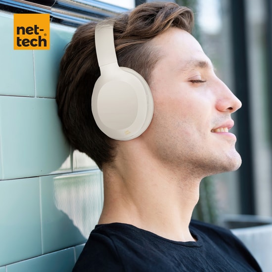 Nettech NT-BTH22 Beyaz Kablosuz Kulak Üstü Kulaklık - Dahili Mikrofon, Gürültü Önleme Özellikli