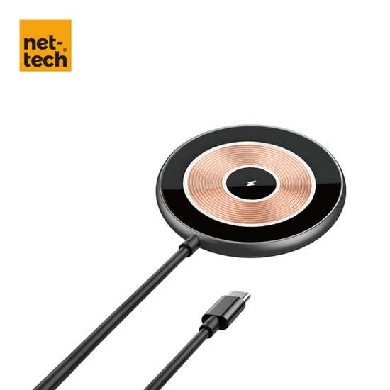 Nettech NT-WCH06 MagSafe 15W Kablosuz Şarj Aleti (Siyah) - Hızlı Şarj Desteği, Masa Tipi, Dahili Kablo Tasarımı