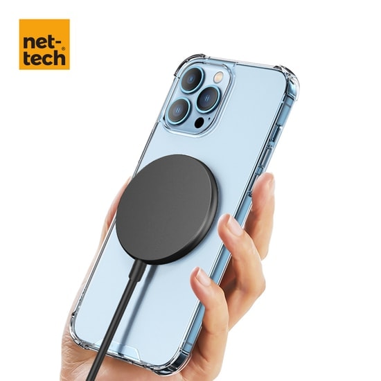 Nettech NT-WCH06 MagSafe 15W Kablosuz Şarj Aleti (Siyah) - Hızlı Şarj Desteği, Masa Tipi, Dahili Kablo Tasarımı