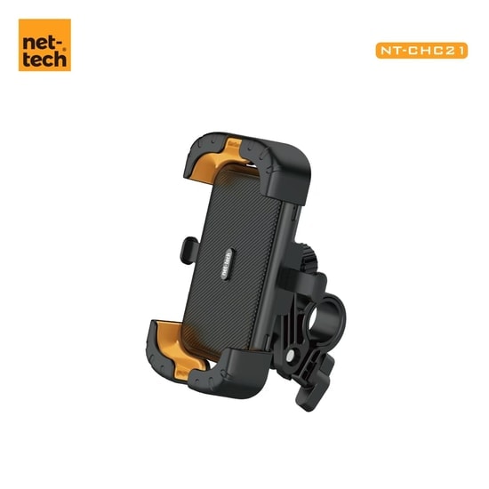 Nettech NT-CHC21 Bisiklet ve Motosiklet Kıskaçlı Telefon Tutucu (Siyah) - Gidon Bağlantılı, Güçlü Kavrama, Universal