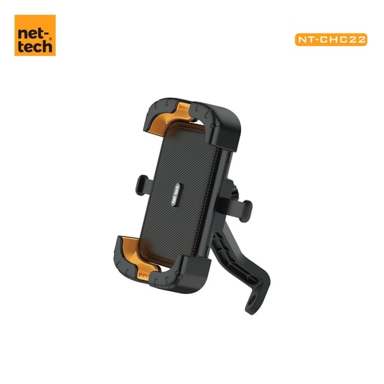 Nettech NT-CHC22 Bisiklet Motosiklet Telefon Tutucu (NT-106763) - Siyah, Kıskaçlı Tasarım, Gidon Bağlantılı, Universal