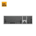 Nettech NT-KM01 Siyah Türkçe Q Düzen Bluetooth Klavye - Alüminyum, Multimedya Tuşlu, 10 Metre Mesafeli (NT-107453)