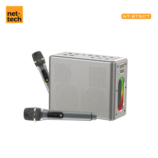 Nettech NT-BTS07 12000 Mah Karaoke Box Kablosuz Speaker (Gri) Bluetooth Hoparlör