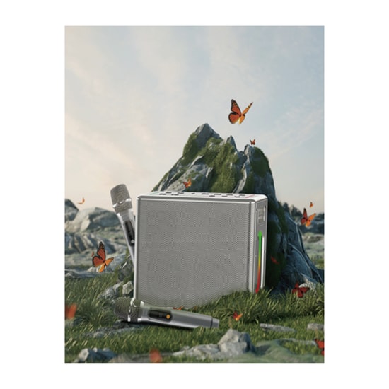 Nettech NT-BTS07 12000 Mah Karaoke Box Kablosuz Speaker (Gri) Bluetooth Hoparlör