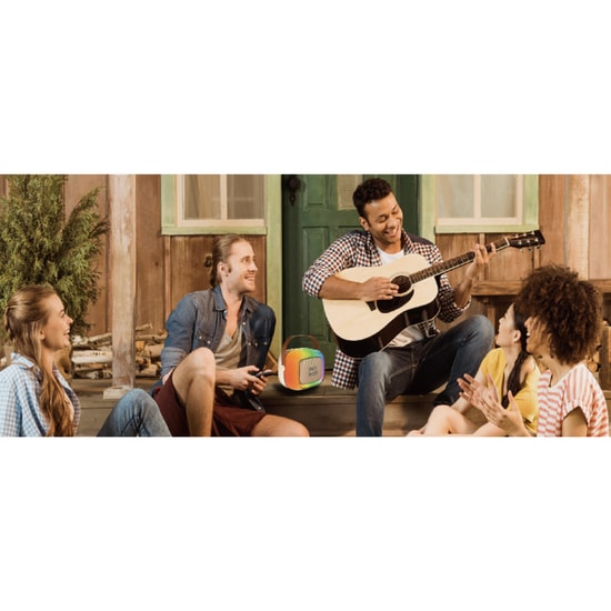 Nettech NT-BTS08 RGB Karaoke Box Kablosuz Speaker (Bej) Bluetooth Hoparlör
